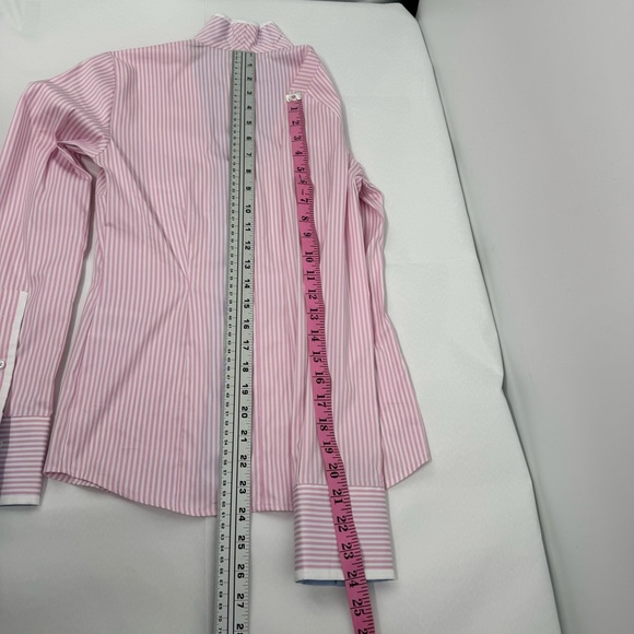 NWD Fior Da Liso Kara Button Shirt Women’s US 2 Pink Striped Cotton Blend New - Picture 12 of 16